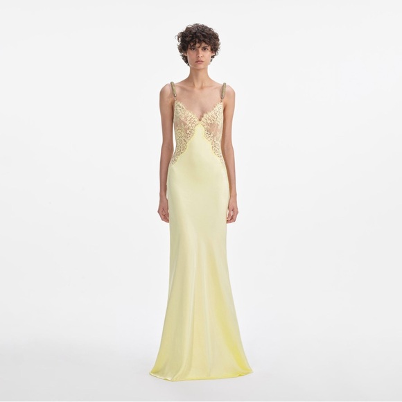 Self-Portrait x Christopher Kane Lace Satin Maxi Dress - www.ice4pros.com.br
